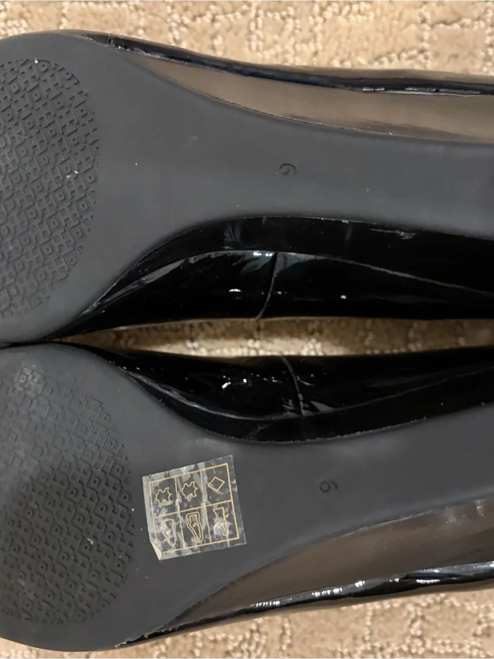 Tory Burch Black Wedge Pumps with Logo Medallion Size 9